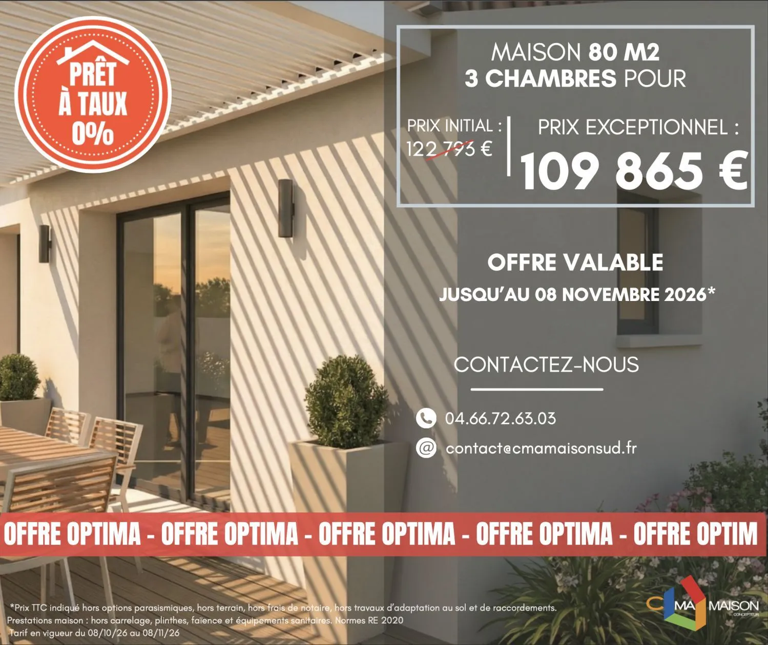 Maison neuve 80 m² au Thor (84250)