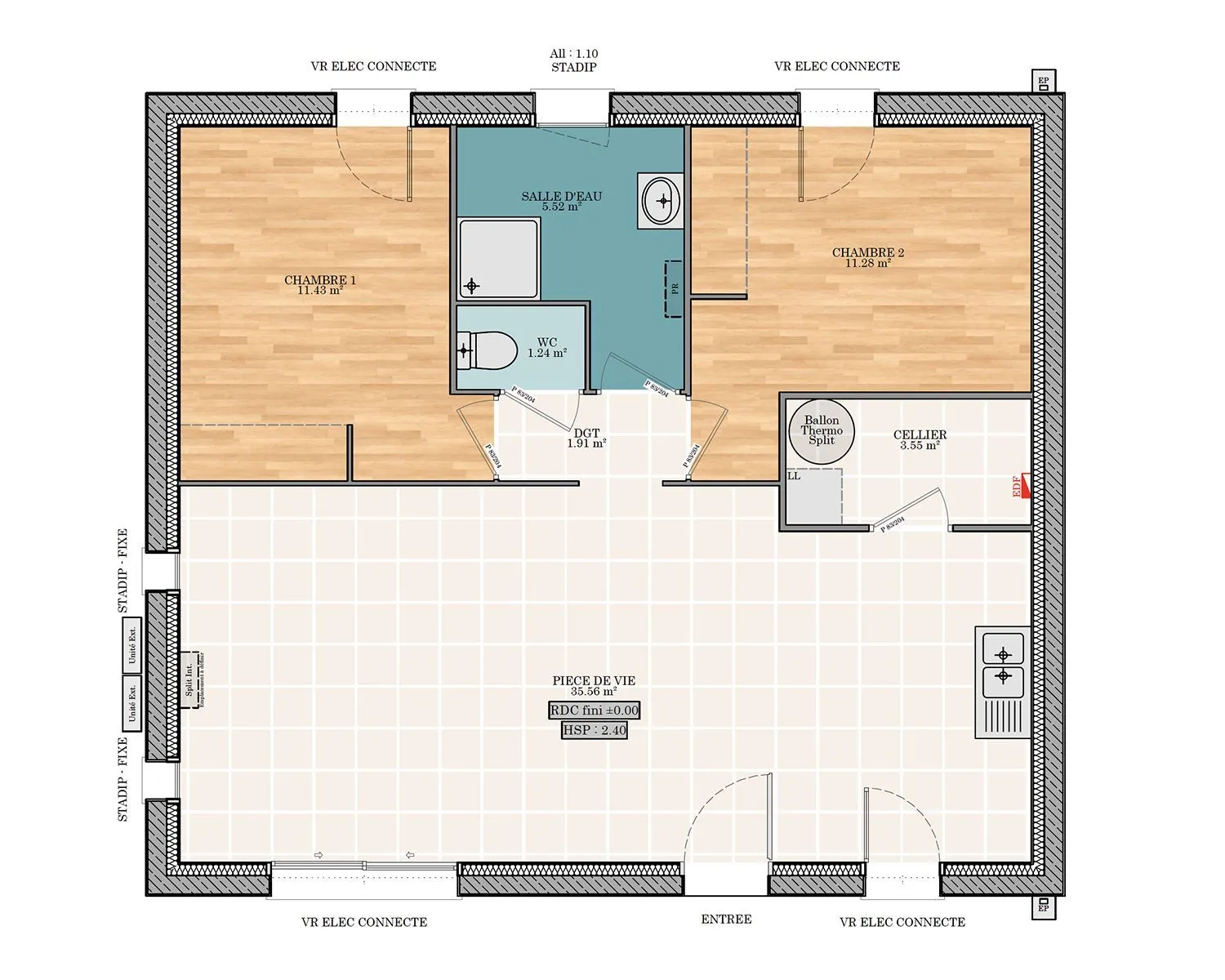 Kiwi 2ch 70 — modèle de maison