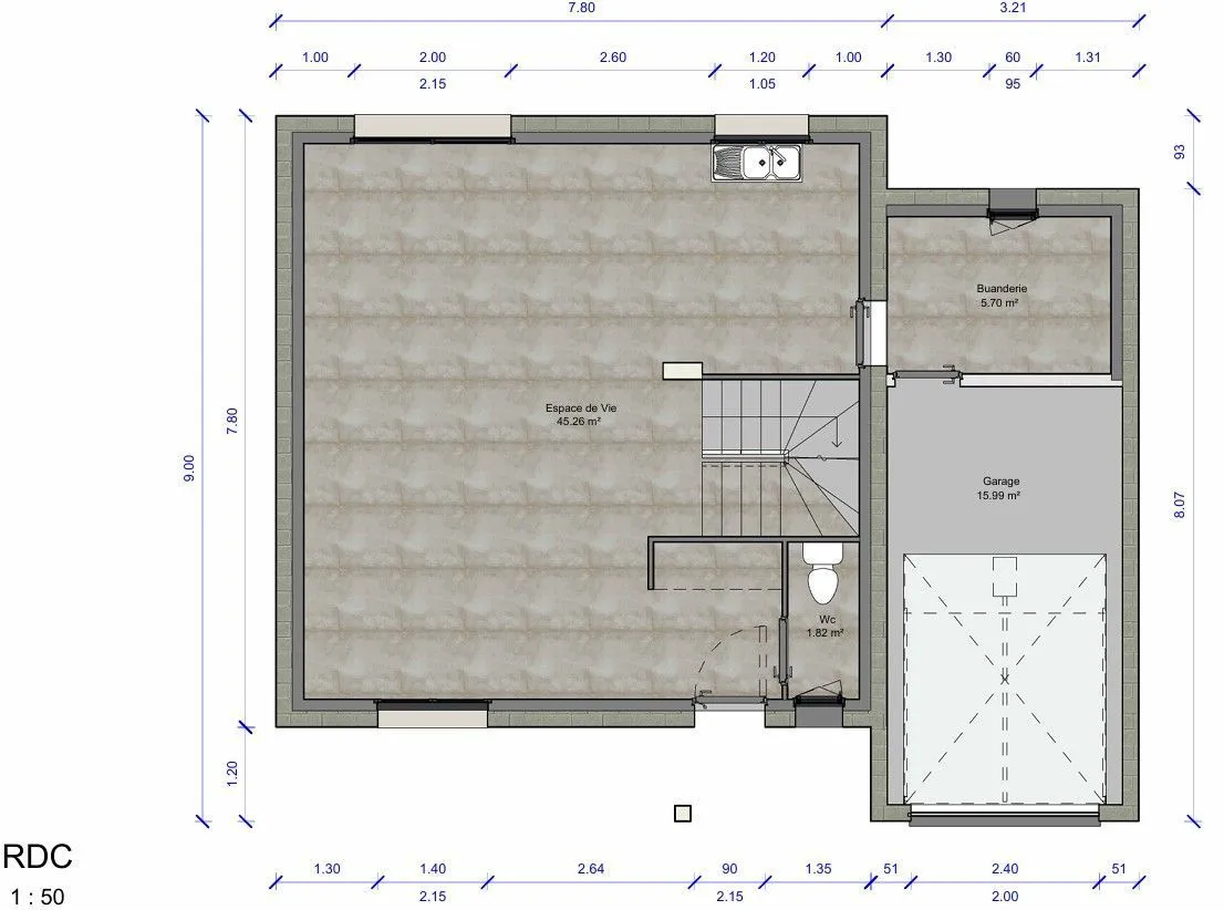 Maison neuve 97 m² à Ozan (01190)