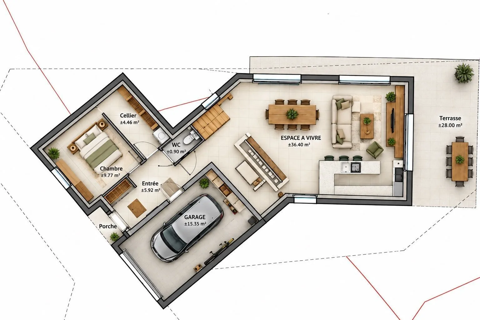 Chambourcy en V — modèle de maison