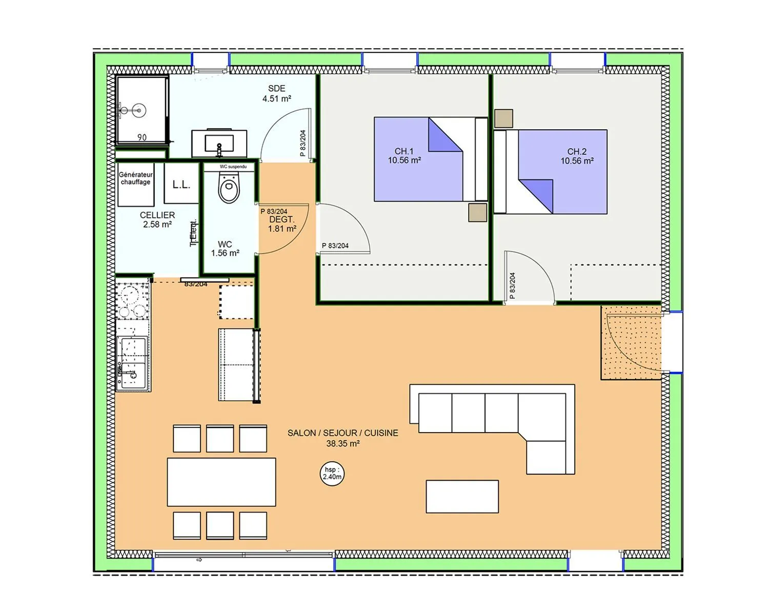 Maison neuve 70 m² à Bignoux (86800)