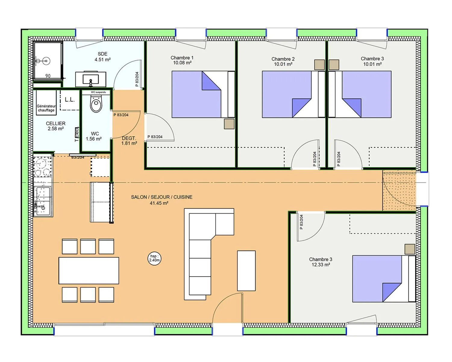 Maison neuve 94 m² à Gimeaux (63200)