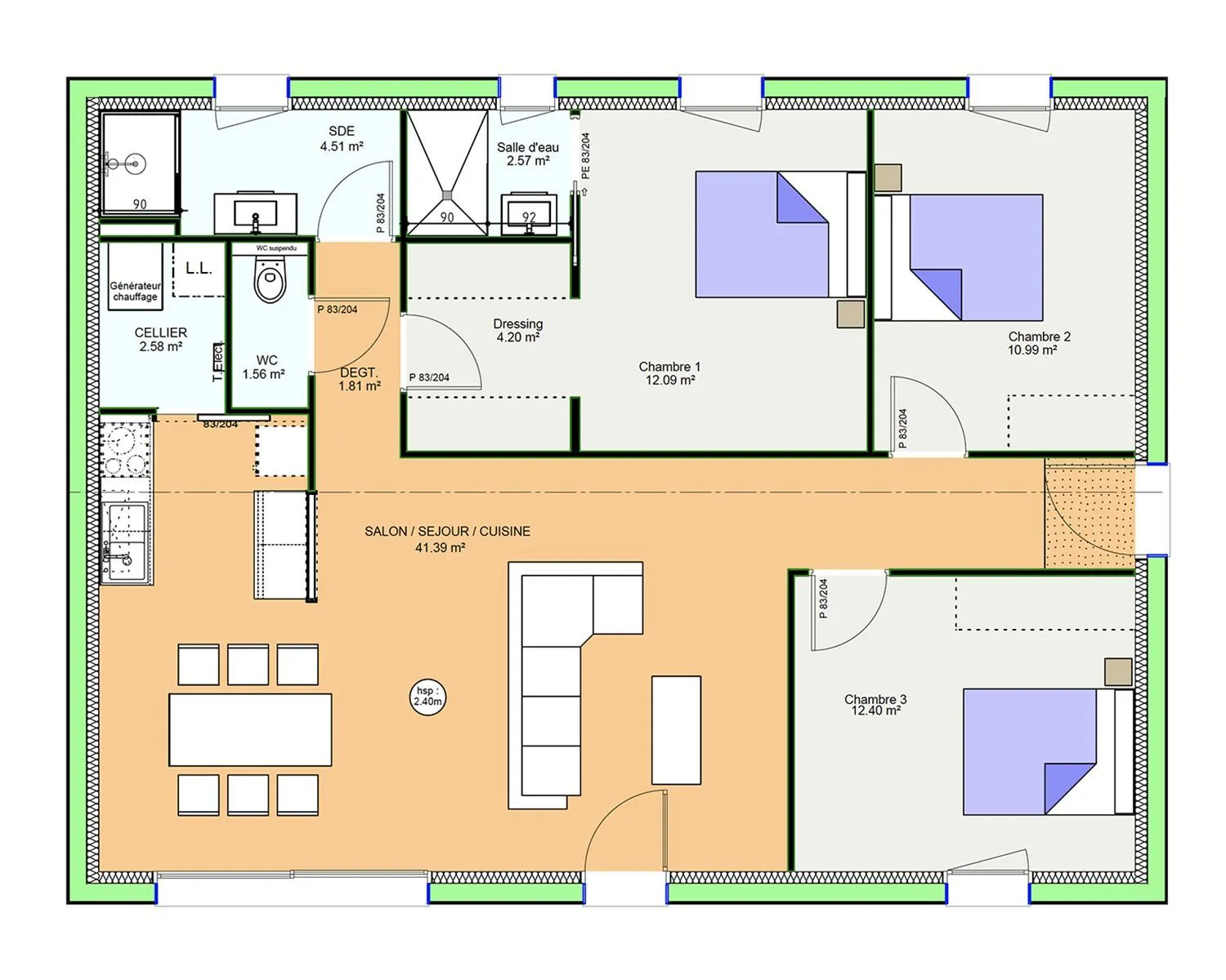 Maison neuve 94 m² à Randan (63310)