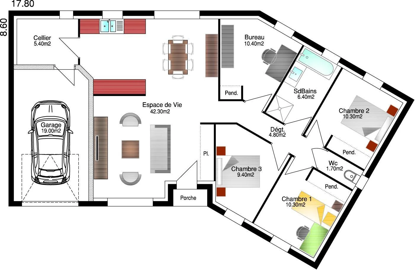 Alicia 3ch101+B — modèle de maison