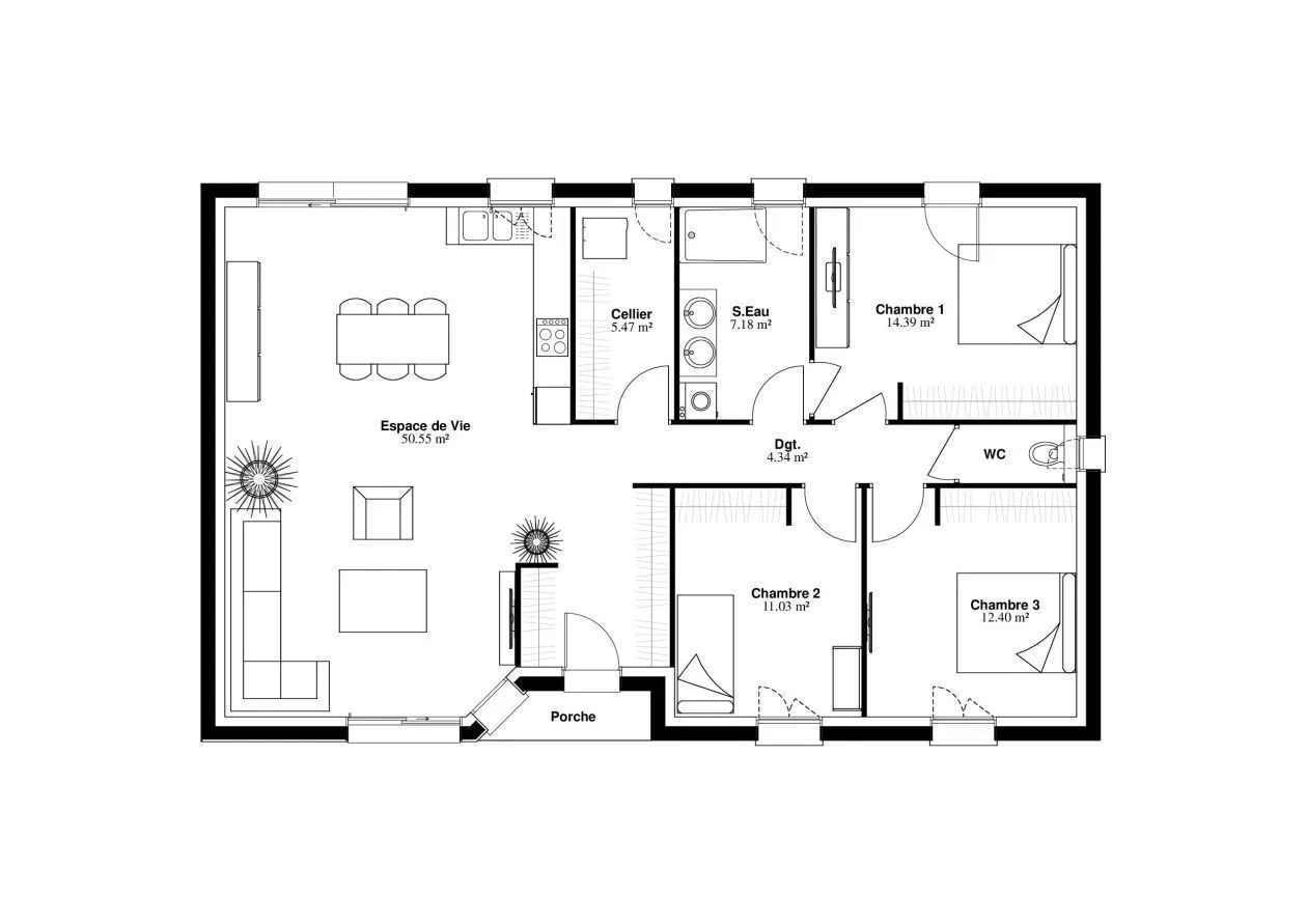 Lise 3CH107 — modèle de maison