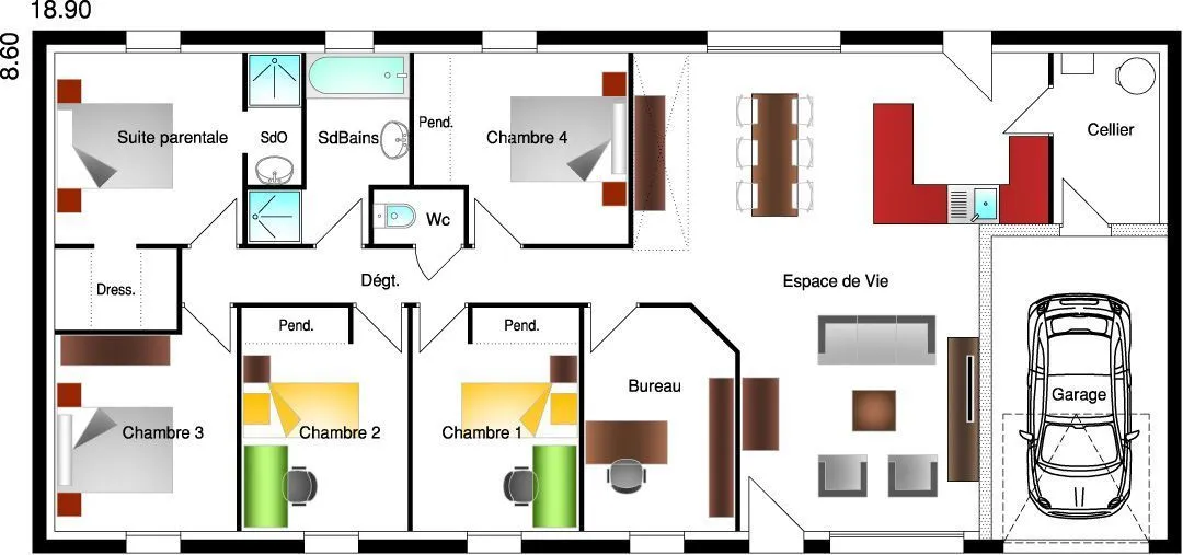 Chloé 5ch125+B — modèle de maison