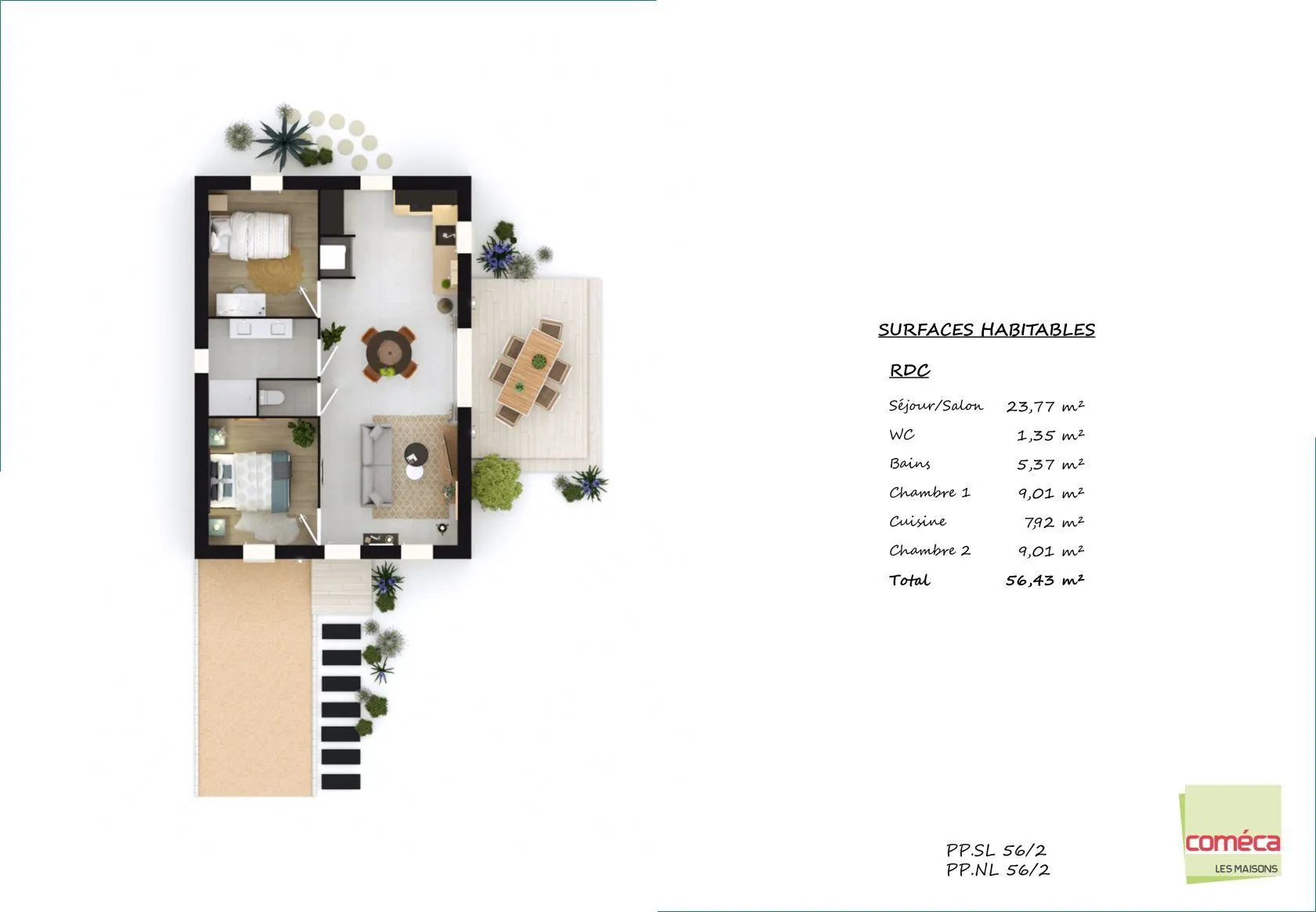 Maison neuve 56 m² à Saint-Florent-des-Bois (85310)