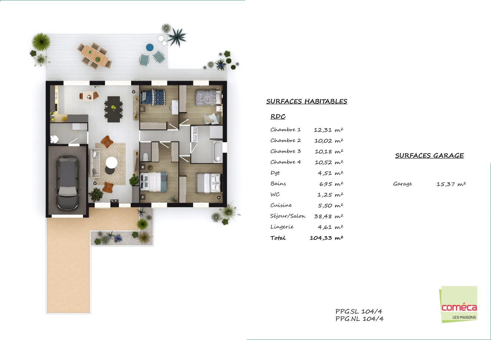Maison neuve 104 m² à Chaillé-sous-les-Ormeaux (85310)