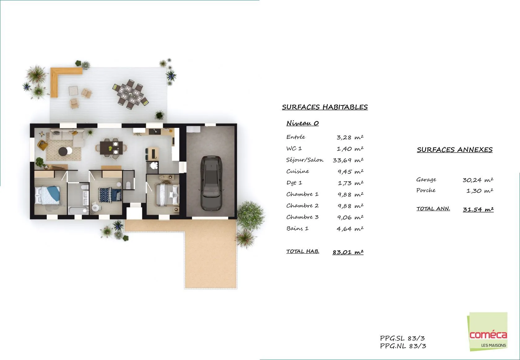 Maison neuve 83 m² à Bournezeau (85480)