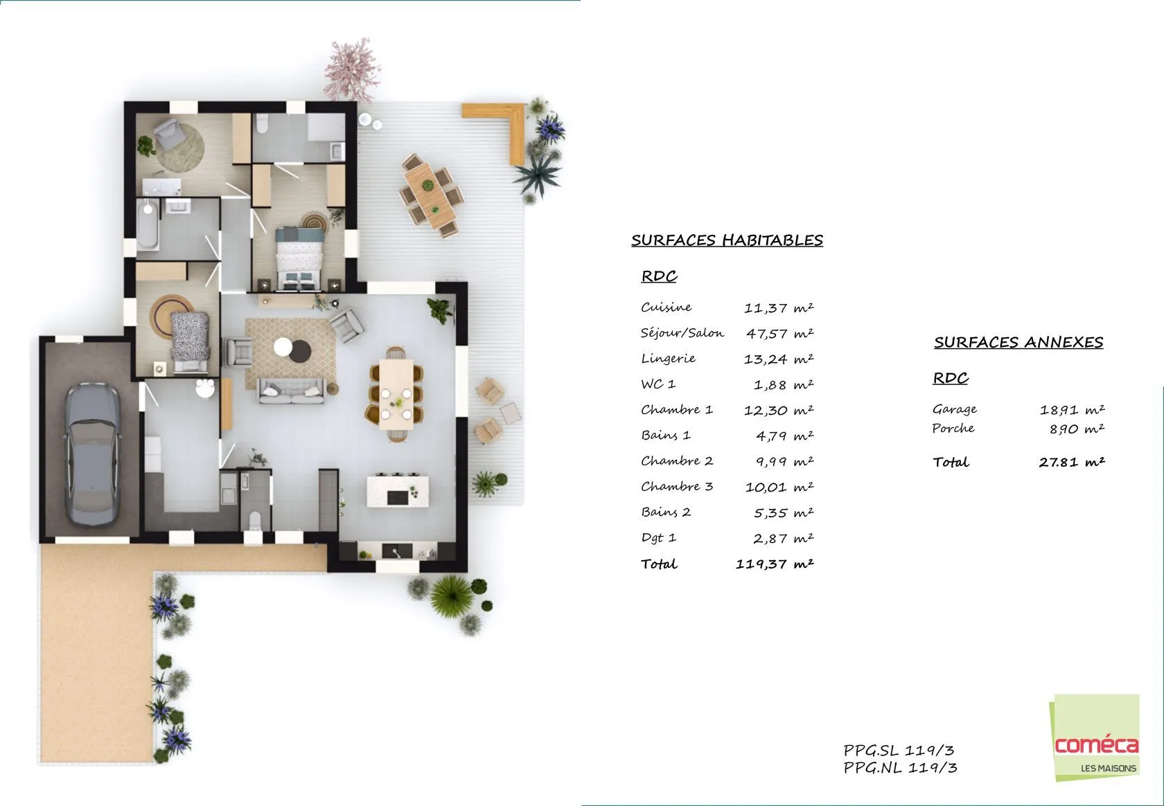 Maison neuve 119 m² à Saint-Florent-des-Bois (85310)