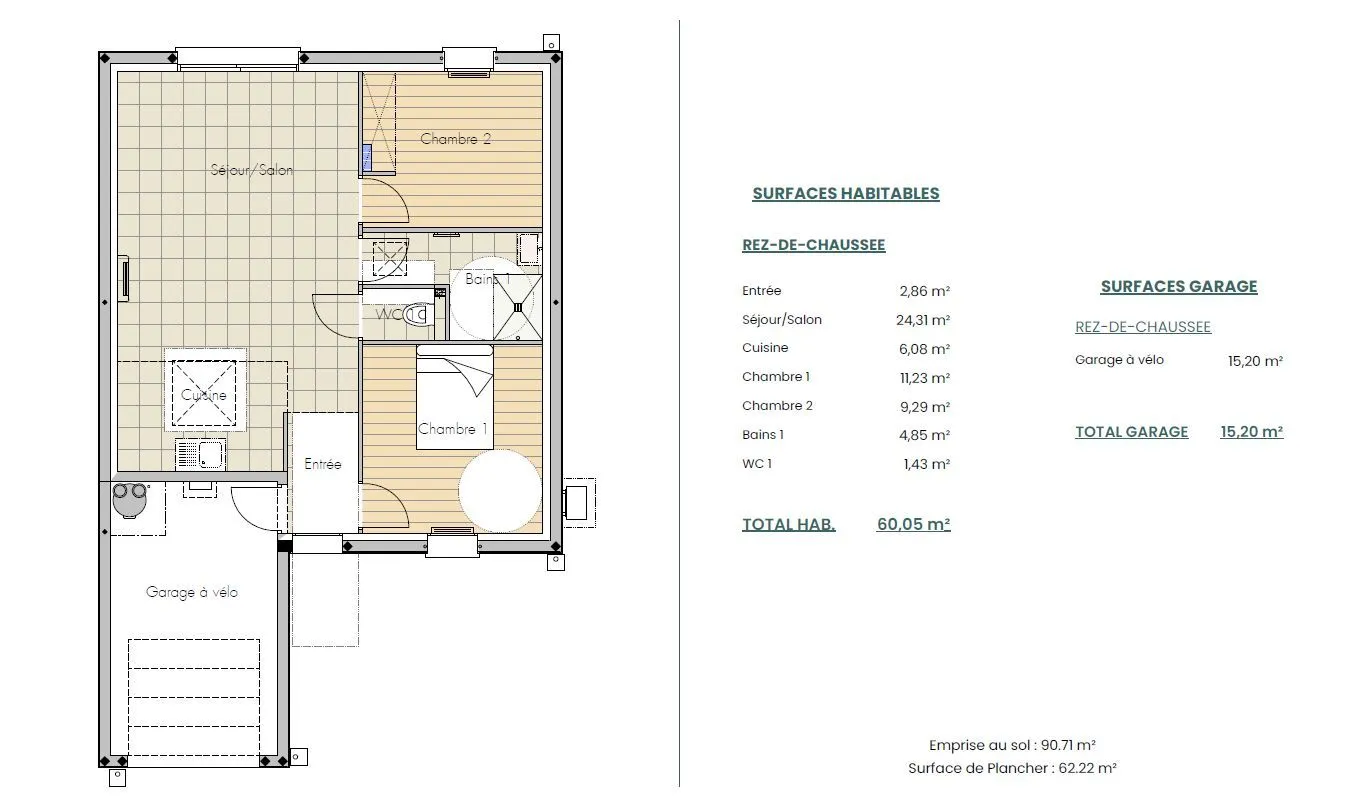 Maison neuve 60 m² à Beauvoir-sur-Mer (85230)