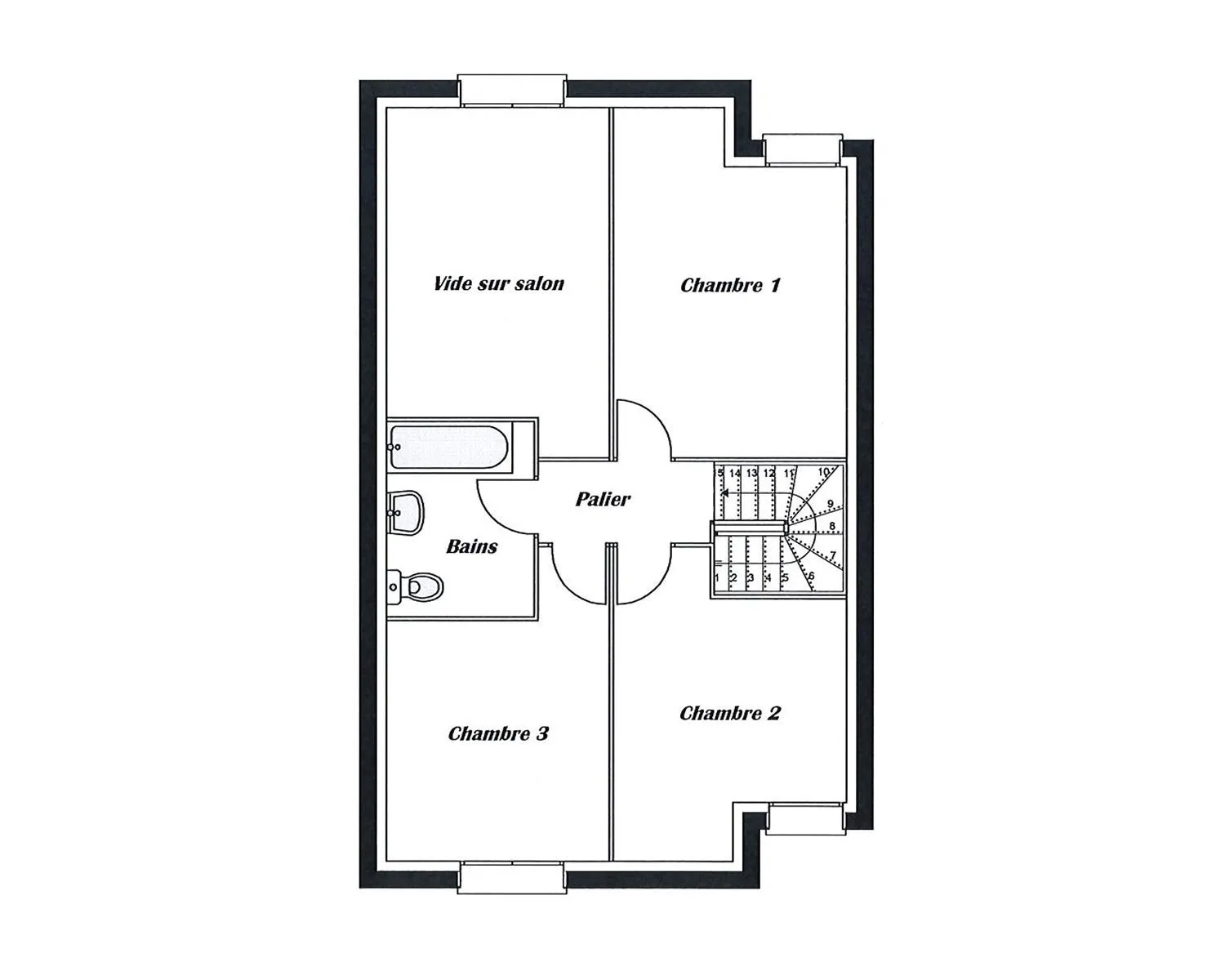 Emeraude-R+1 90 T4 — modèle de maison