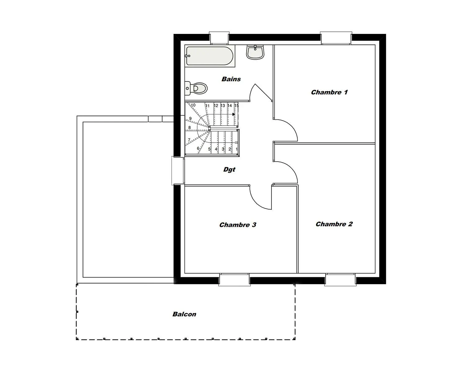 Saphir-R+1 90 T4 — modèle de maison