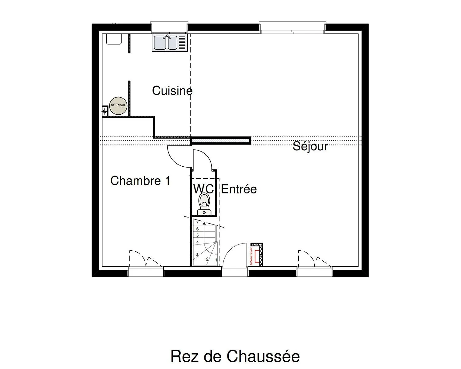 Petit Matin-R+C 107 T6 - 4cdt — modèle de maison