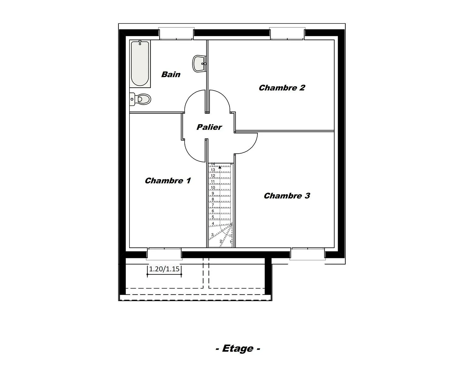 A-Uranus-R+1 Gi 90 T4 — modèle de maison