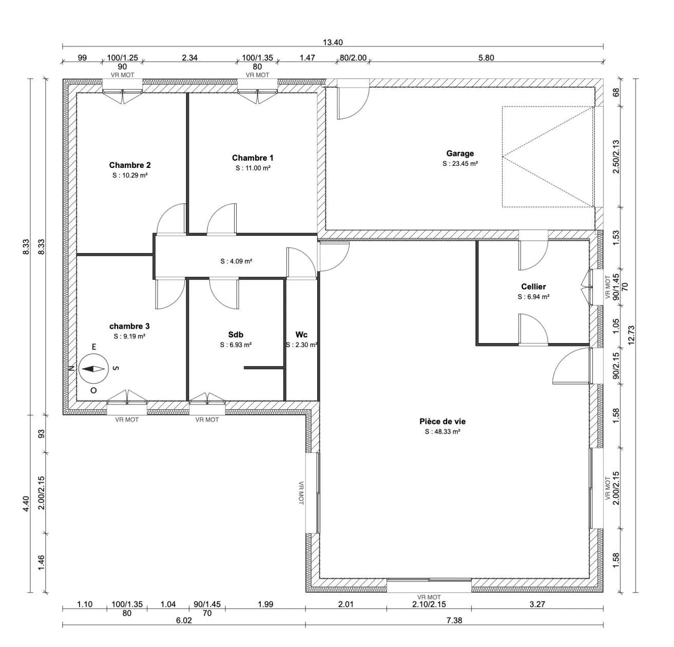 Maison neuve 90 m² à Prunay-en-Yvelines (78660)