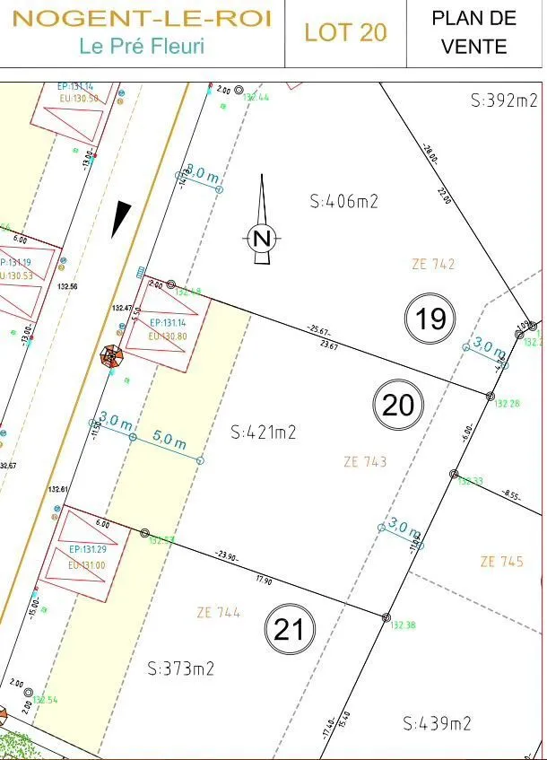 Terrain à bâtir 421 m² à Nogent-le-Roi (28210)