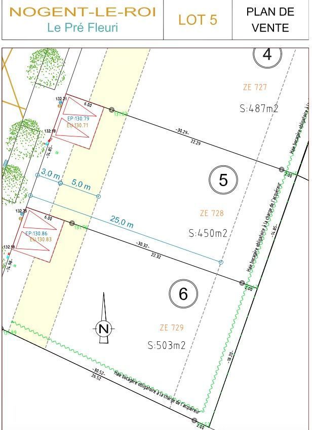 Terrain à bâtir 450 m² à Nogent-le-Roi (28210)