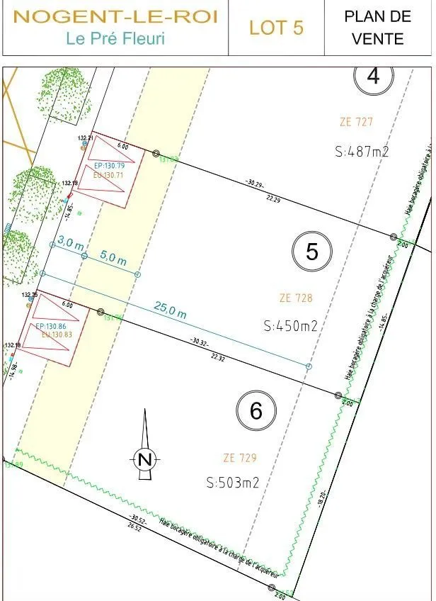 Terrain à bâtir 450 m² à Nogent-le-Roi (28210)
