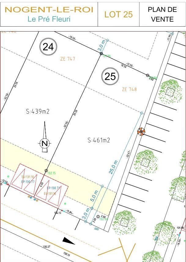 Terrain à bâtir 461 m² à Nogent-le-Roi (28210)