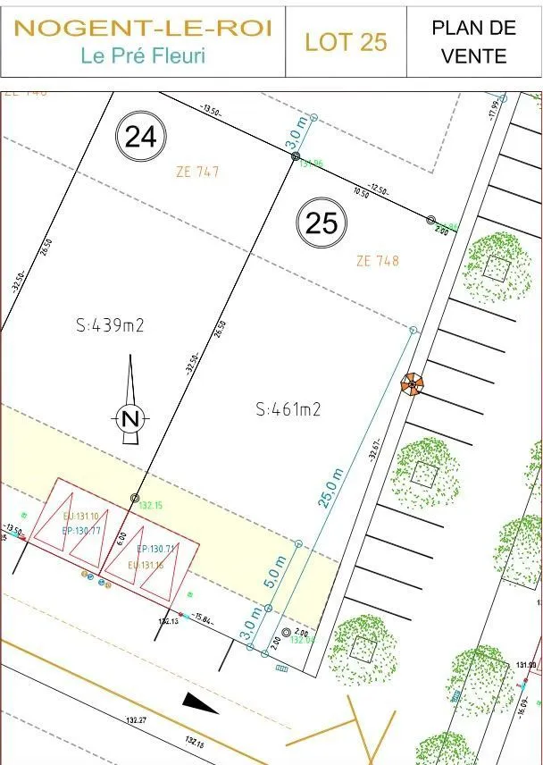 Terrain à bâtir 461 m² à Nogent-le-Roi (28210)