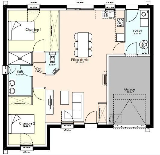 Maison neuve 72 m² à Champdeniers-Saint-Denis (79220)