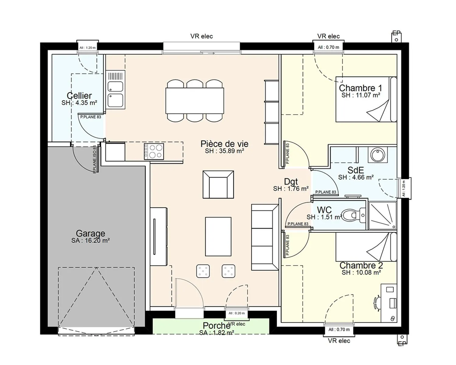 Maison neuve 69 m² à Bouillé-Loretz (79290)