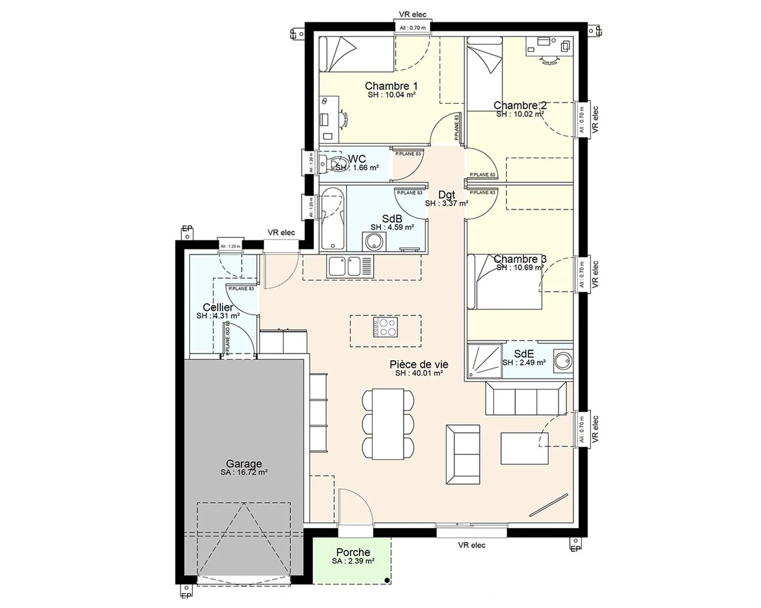 Maison neuve 87 m² à Surgères (17700)