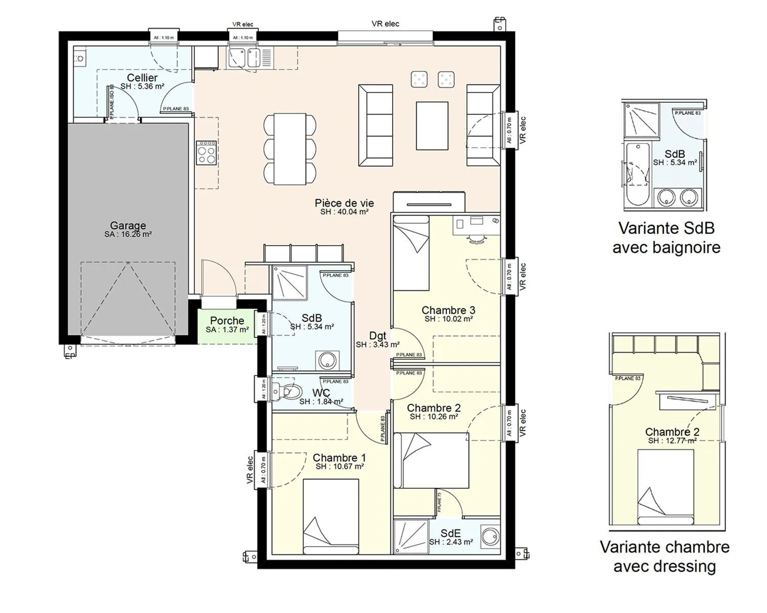 Maison neuve 89 m² à Aiffres (79230)