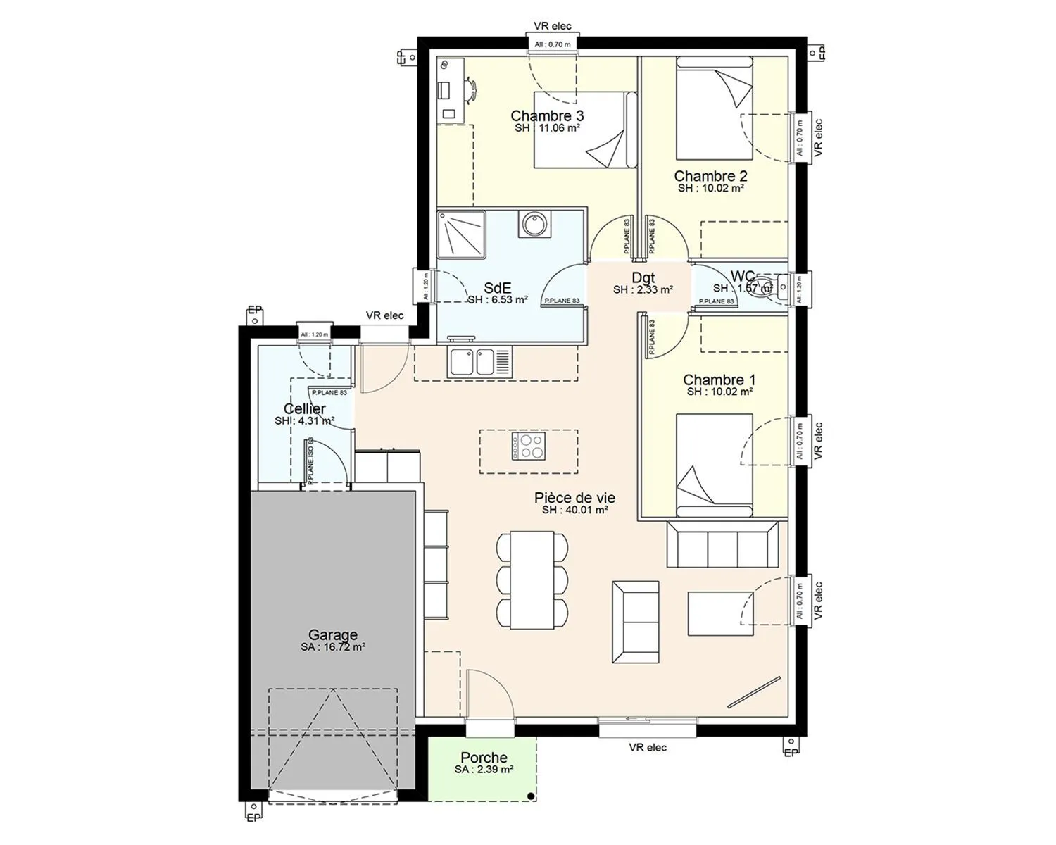 Maison neuve 86 m² à Loudun (86200)