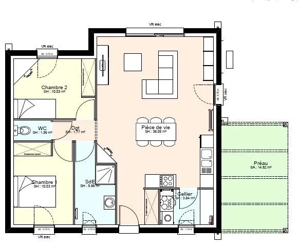 Maison neuve 71 m² à Échiré (79410)