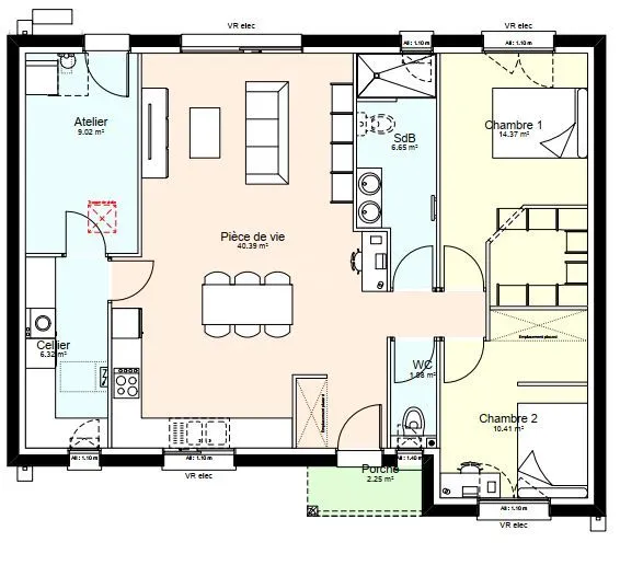 Maison neuve 89 m² à Saint-Rémy (79410)