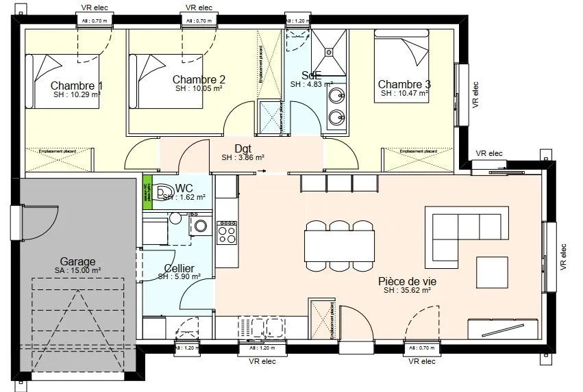 Maison neuve 83 m² à Brioux-sur-Boutonne (79170)