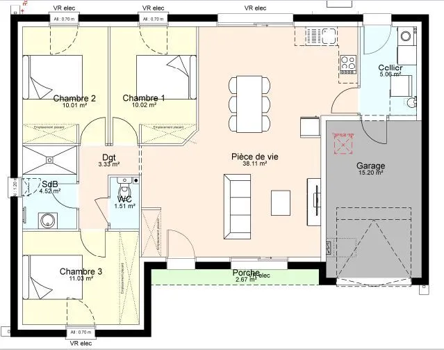 Maison neuve 85 m² à Auge (79400)