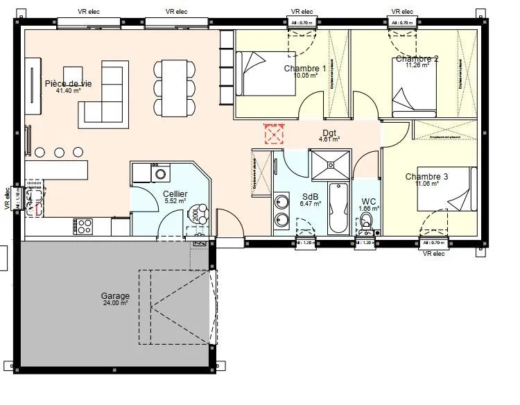 Maison neuve 92 m² à Saint-Lin (79420)