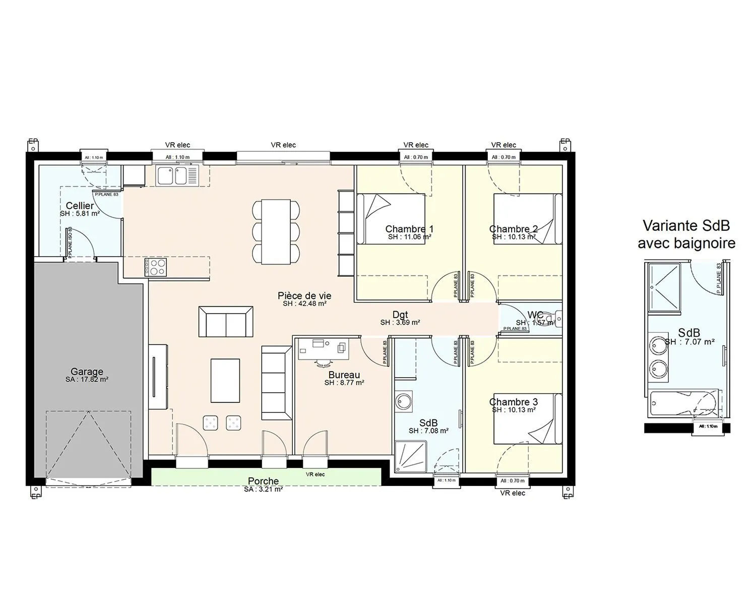 Maison neuve 101 m² à Saint-Varent (79330)