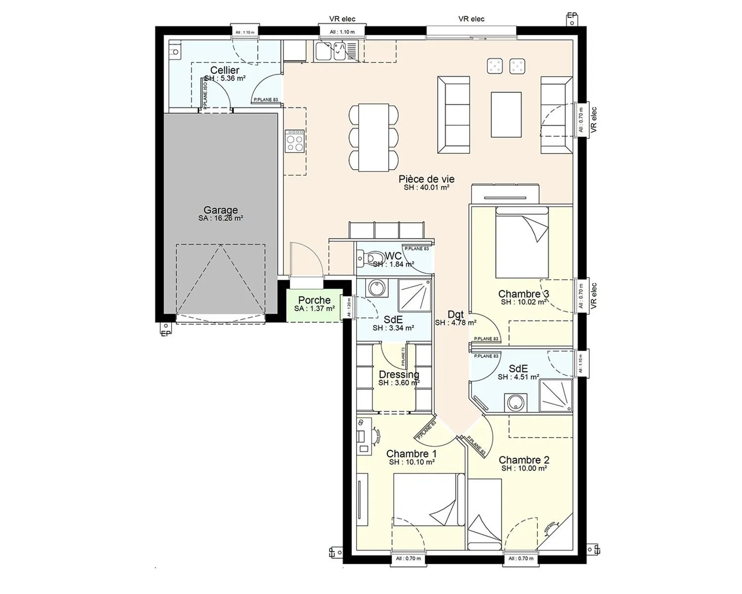 Maison neuve 94 m² à La Ferrière-en-Parthenay (79390)