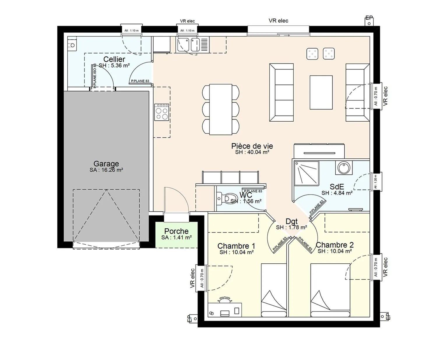 Maison neuve 74 m² à Pas-de-Jeu (79100)