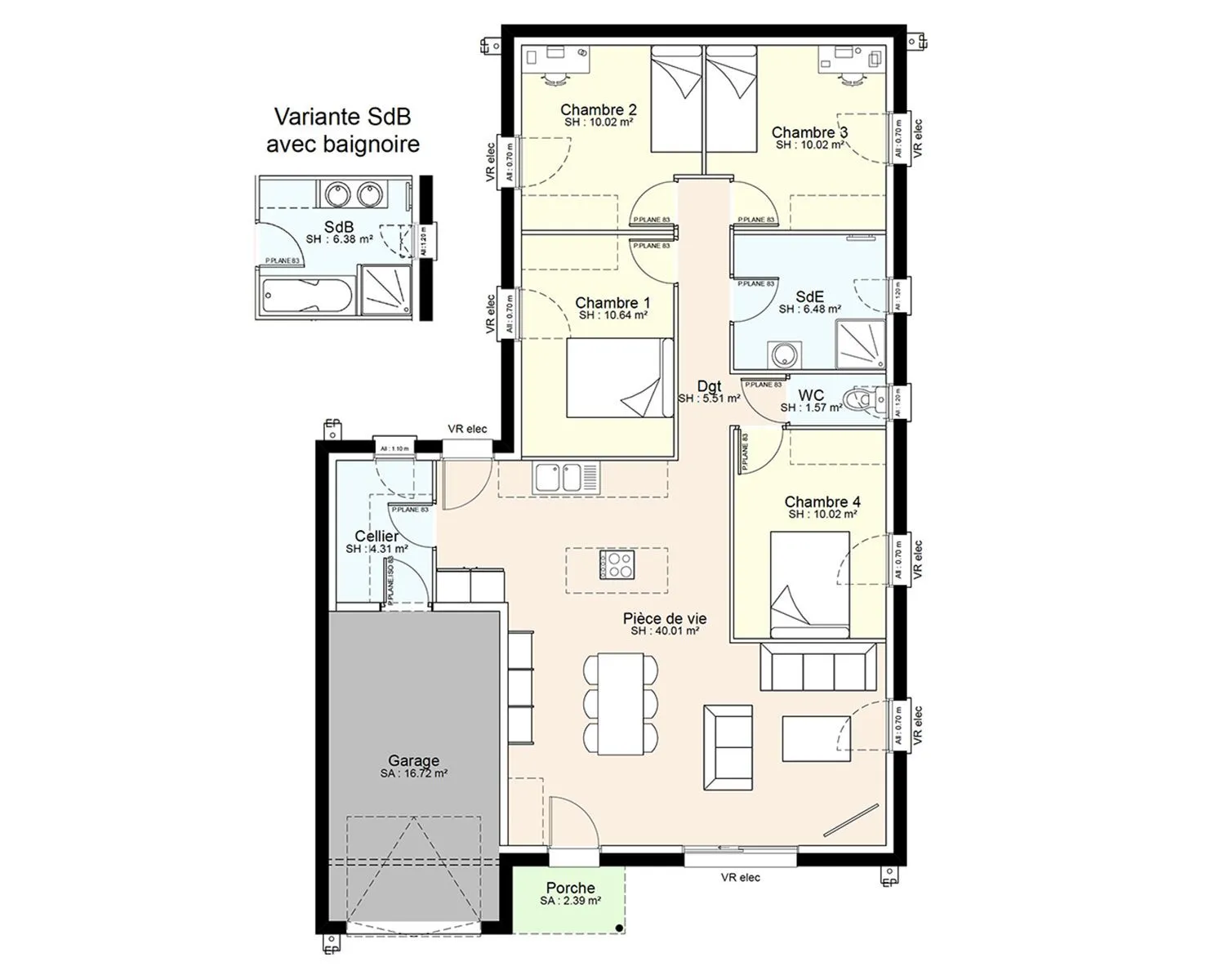 Maison neuve 99 m² à Saint-Marc-la-Lande (79310)
