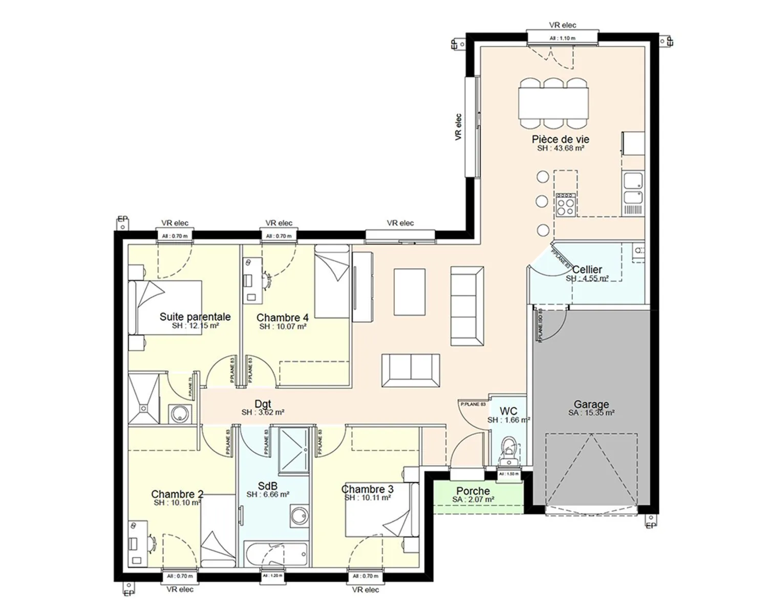 Maison neuve 103 m² à Airvault (79600)