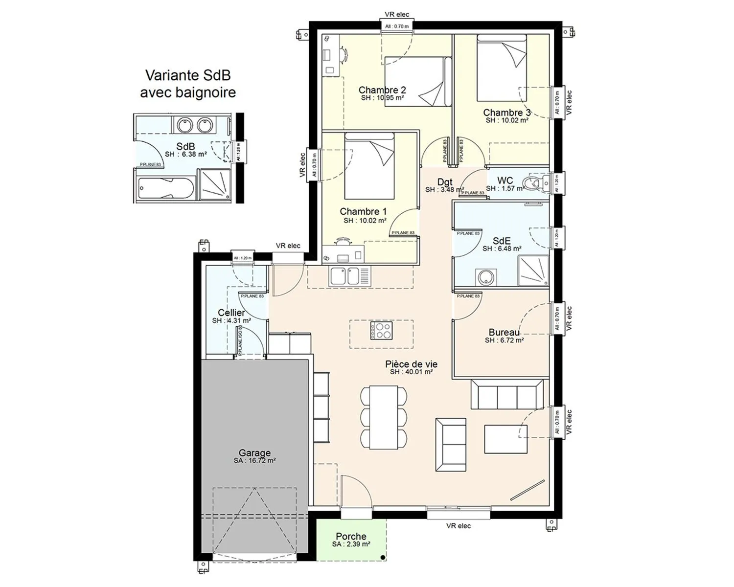 Maison neuve 94 m² à Vausseroux (79420)