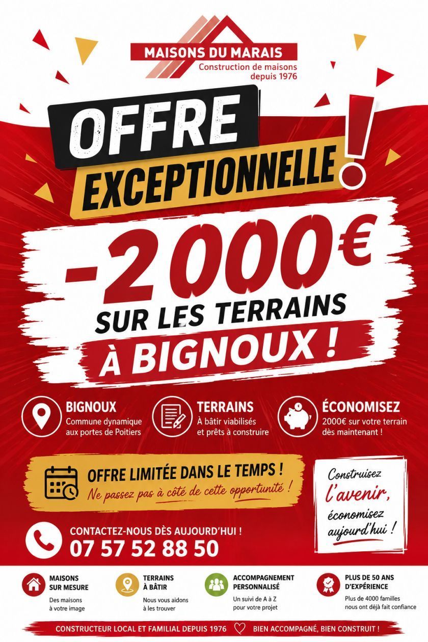 Maison neuve 82 m² à Bignoux (86800)