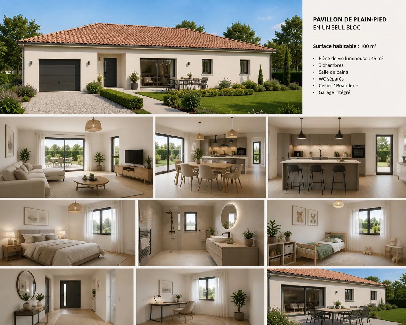Maison neuve 100 m² à Anais (17540)