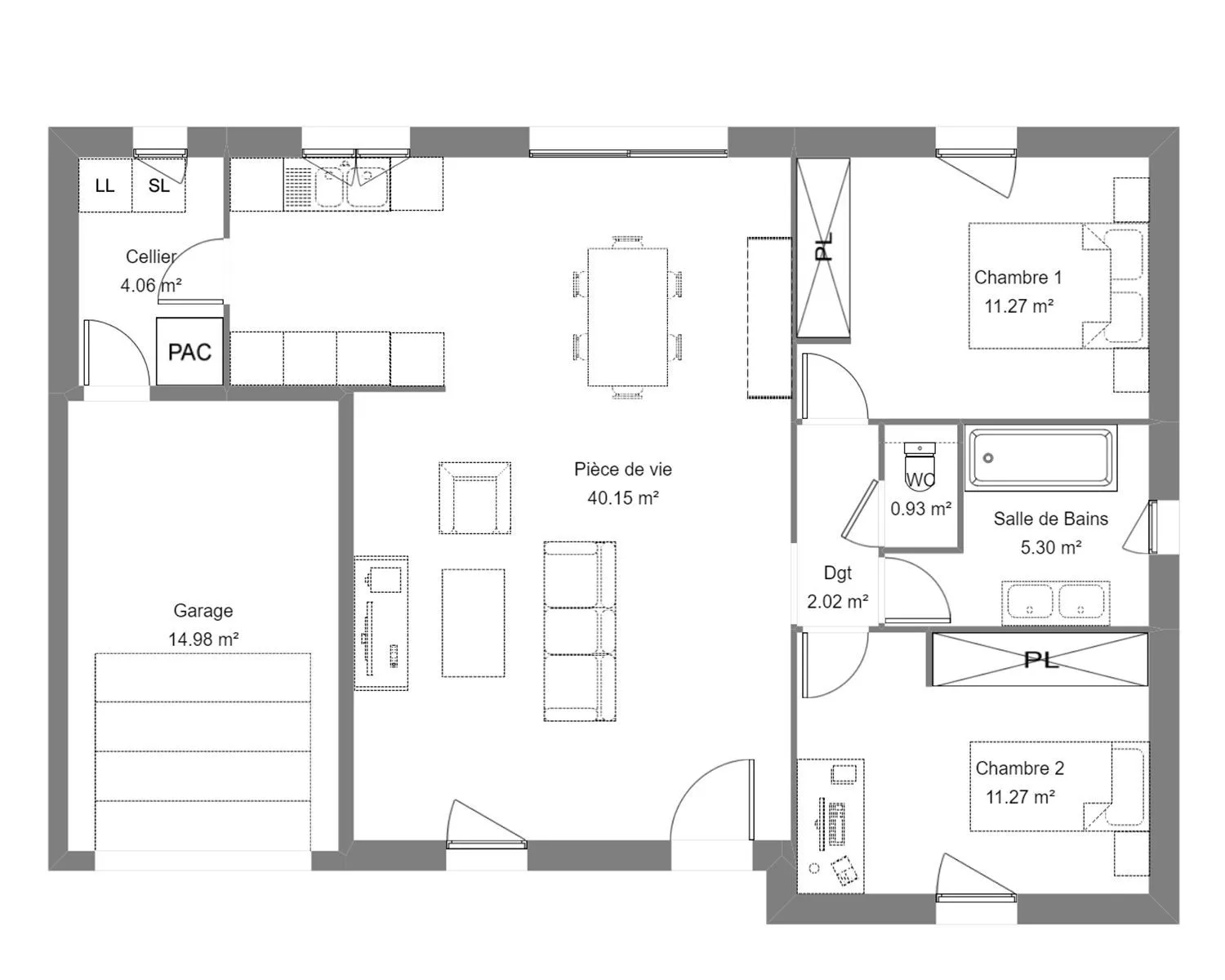 Neptune 2ch 75 — modèle de maison