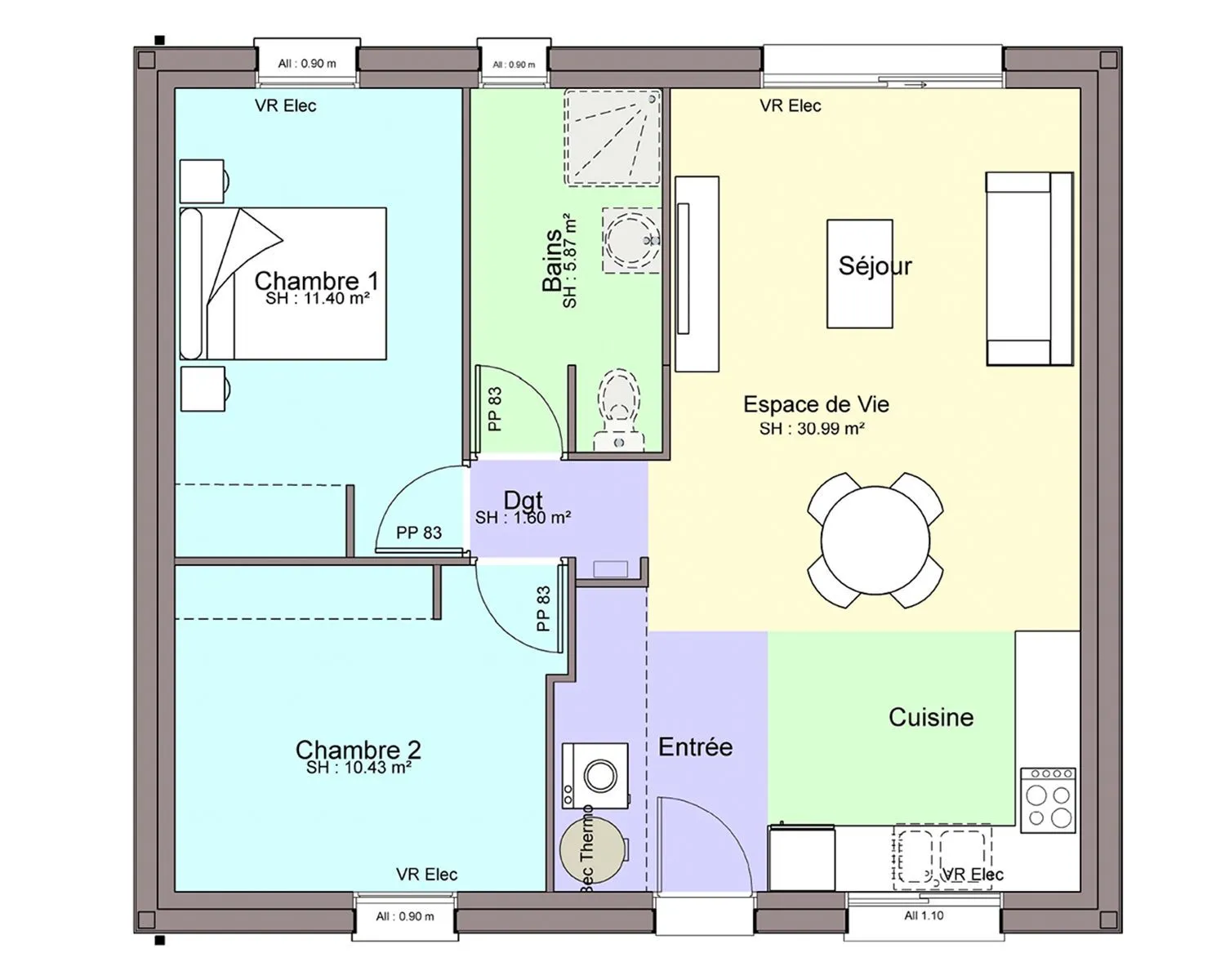Maison neuve 60 m² à Bouaye (44830)