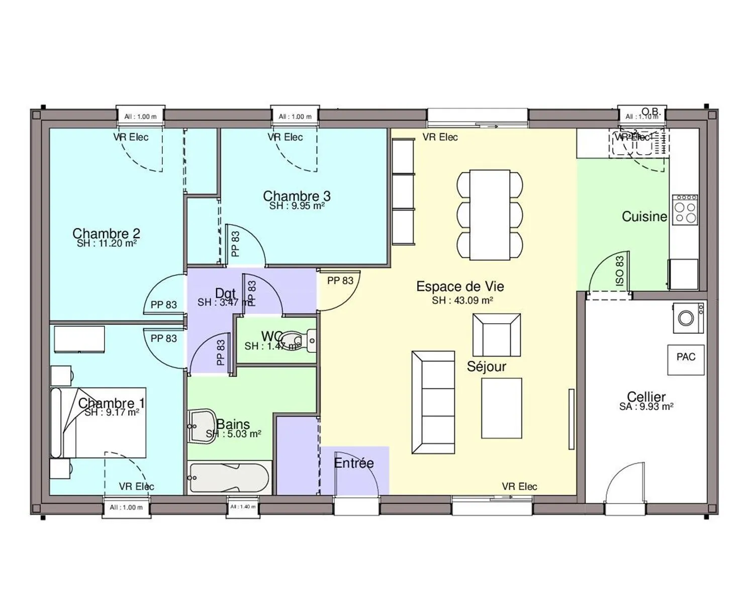 Maison neuve 83 m² à Rouans (44640)