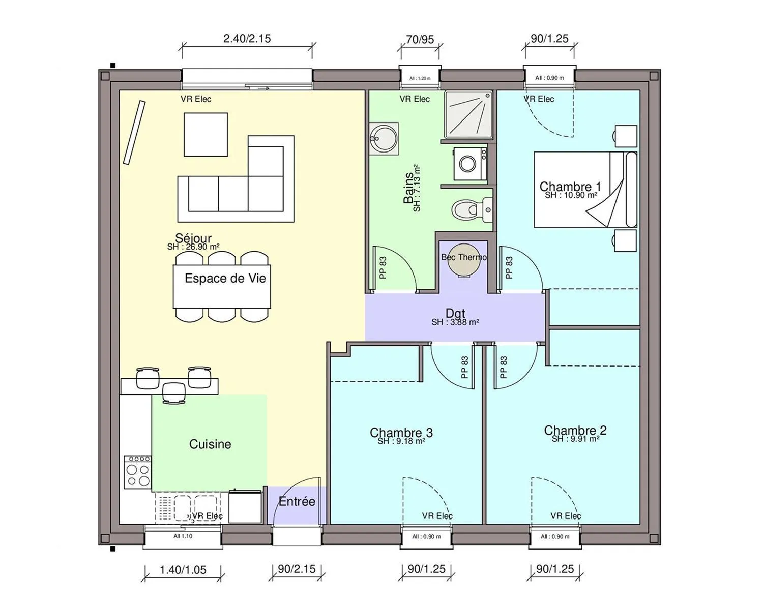 Maison neuve 68 m² à Gétigné (44190)