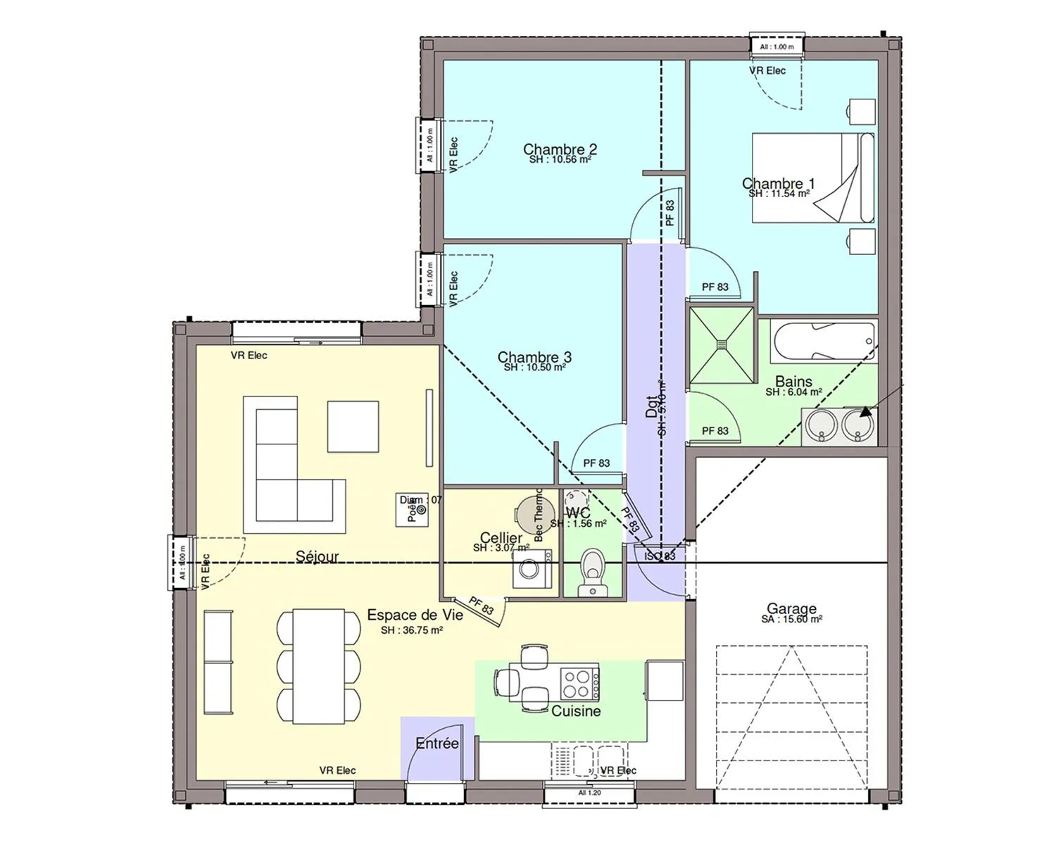 Maison neuve 85 m² à Bouguenais (44340)