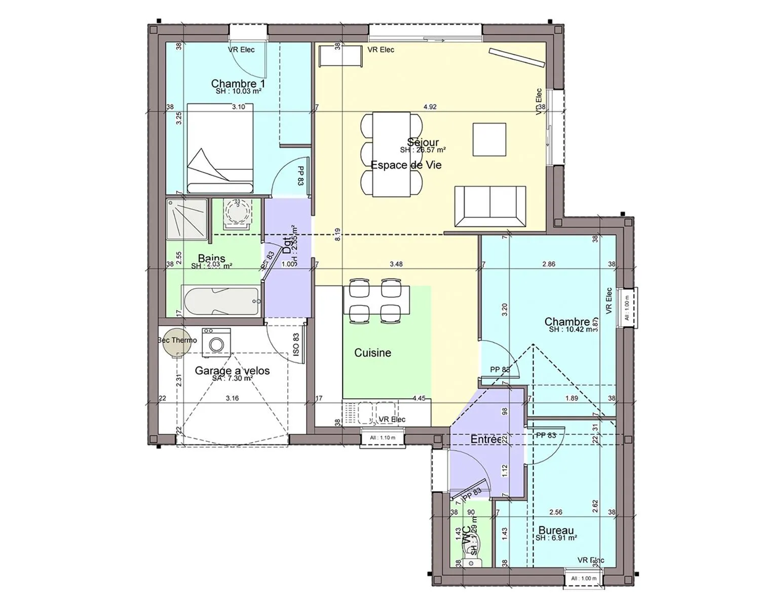 Maison neuve 74 m² à La Chapelle-Heulin (44330)
