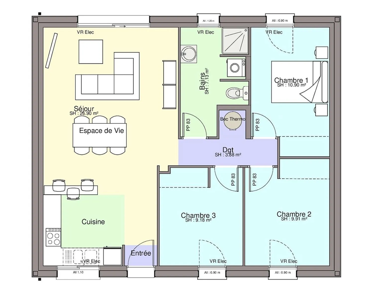 Maison neuve 75 m² à Jans (44170)